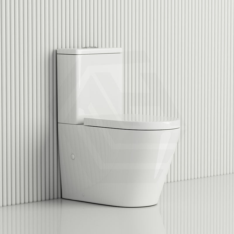 Fienza Aluca Rimless Tornado Back to Wall Toilet Suite Slim Seat Available 620x385x840mm - Gloss White