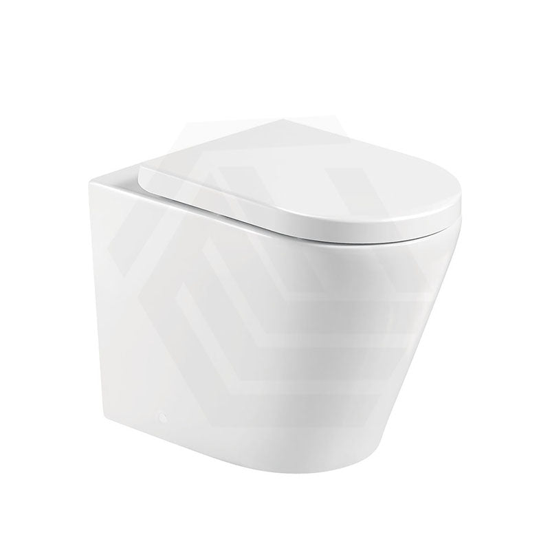 Fienza Aluca Rimless Tornado Wall-Faced Toilet Pan with Slim Seat Option 585x370x455/462mm - Gloss White