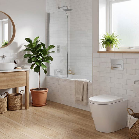 Fienza Aluca Rimless Tornado Wall-Faced Toilet Pan with Slim Seat Option 585x370x455/462mm - Gloss White