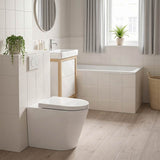 Fienza Aluca Rimless Tornado Wall-Faced Toilet Pan with Slim Seat Option 585x370x455/462mm - Gloss White