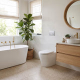 Fienza Aluca Rimless Tornado Wall-Faced Toilet Pan with Slim Seat Option 585x370x455/462mm - Gloss White