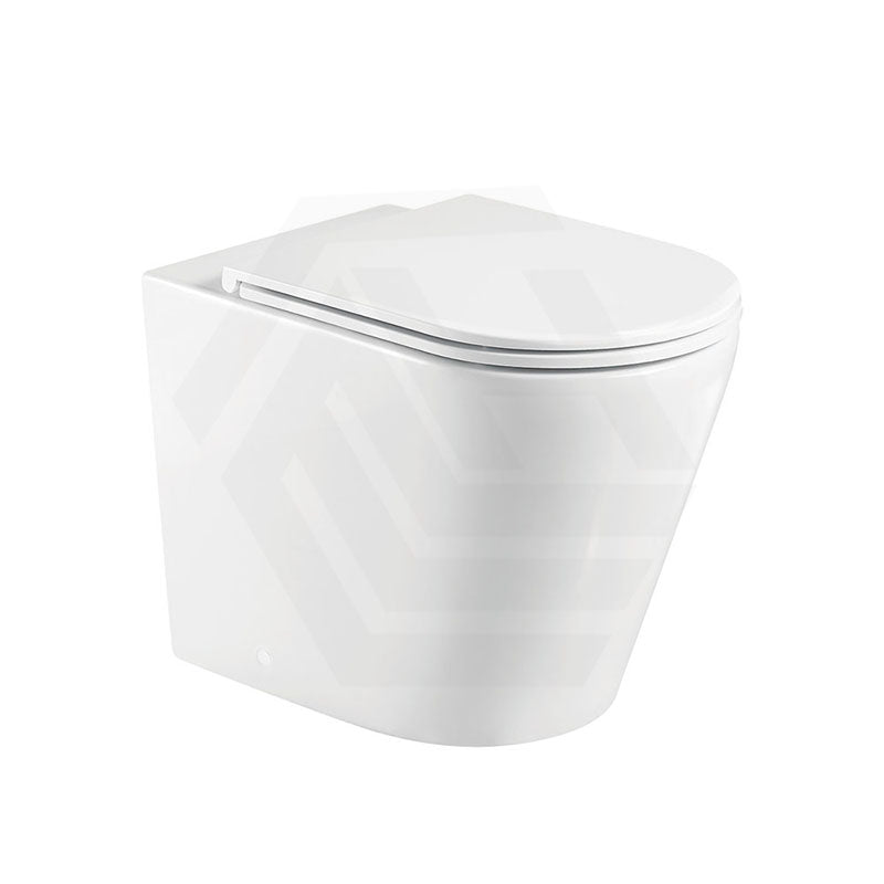 Fienza Aluca Rimless Tornado Wall-Faced Toilet Pan with Slim Seat Option 585x370x455/462mm - Gloss White