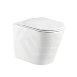 Fienza Aluca Rimless Tornado Wall-Faced Toilet Pan with Slim Seat Option 585x370x455/462mm - Gloss White