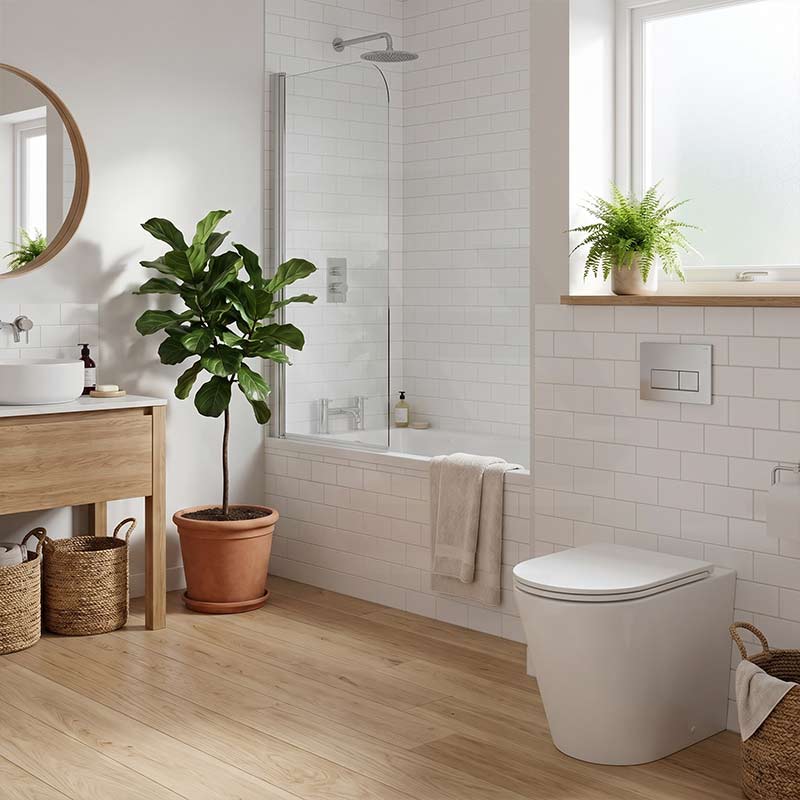 Fienza Aluca Rimless Tornado Wall-Faced Toilet Pan with Slim Seat Option 585x370x455/462mm - Gloss White