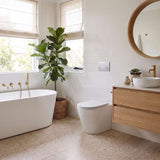 Fienza Aluca Rimless Tornado Wall-Faced Toilet Pan with Slim Seat Option 585x370x455/462mm - Gloss White