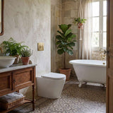 Fienza Aluca Rimless Tornado Wall-Faced Toilet Pan with Slim Seat Option 585x370x455/462mm - Gloss White