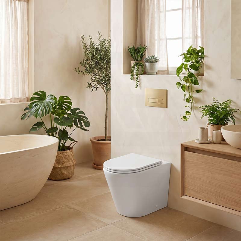 Fienza Aluca Rimless Tornado Wall-Faced Toilet Pan with Slim Seat Option 585x370x455/462mm - Gloss White