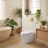 Fienza Aluca Rimless Tornado Wall-Faced Toilet Pan with Slim Seat Option 585x370x455/462mm - Gloss White