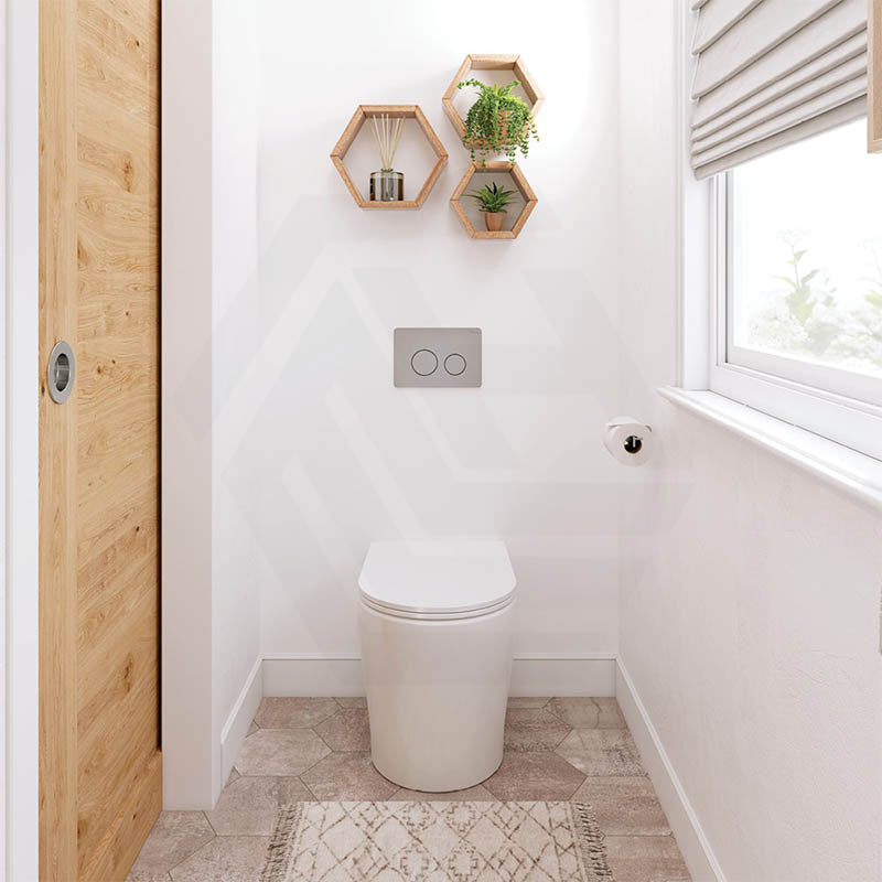 Fienza Aluca Rimless Tornado Wall-Faced Toilet Pan with Slim Seat Option 585x370x455/462mm - Gloss White