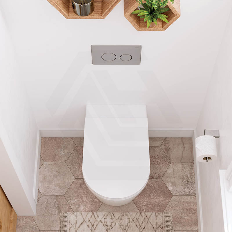Fienza Aluca Rimless Tornado Wall-Faced Toilet Pan with Slim Seat Option 585x370x455/462mm - Gloss White