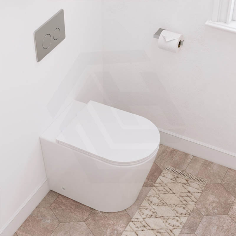 Fienza Aluca Rimless Tornado Wall-Faced Toilet Pan with Slim Seat Option 585x370x455/462mm - Gloss White
