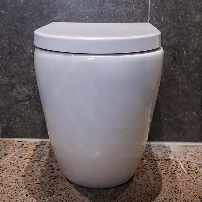 Fienza Aluca Rimless Tornado Wall-Faced Toilet Pan with Slim Seat Option 585x370x455/462mm - Gloss White