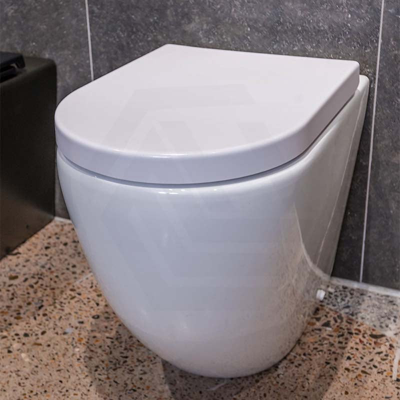 Fienza Aluca Rimless Tornado Wall-Faced Toilet Pan with Slim Seat Option 585x370x455/462mm - Gloss White