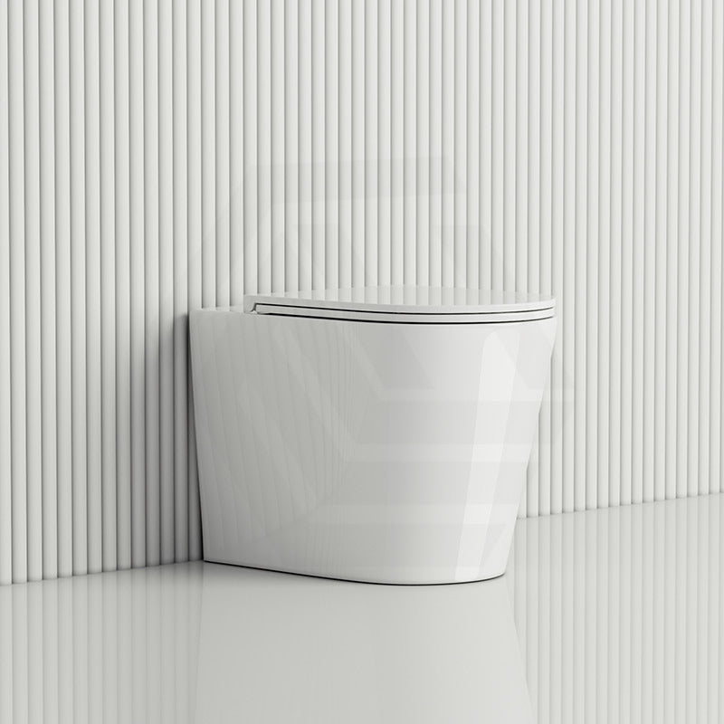 Fienza Aluca Rimless Tornado Wall-Faced Toilet Pan with Slim Seat Option 585x370x455/462mm - Gloss White