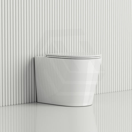 Fienza Aluca Rimless Tornado Wall-Faced Toilet Pan with Slim Seat Option 585x370x455/462mm - Gloss White