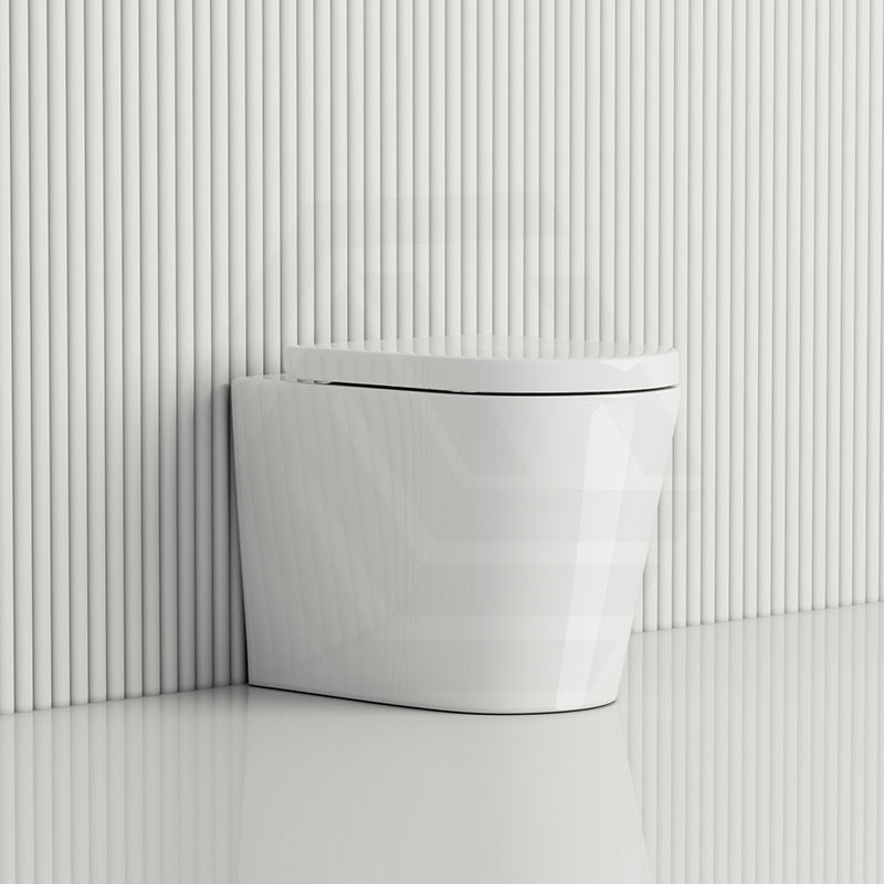 Fienza Aluca Rimless Tornado Wall-Faced Toilet Pan with Slim Seat Option 585x370x455/462mm - Gloss White