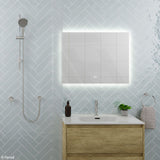 700/900/1200/1400mm Fienza Luciana Rectangular Frosted Edge Frontlit LED Mirror Touch Sensor Vertical/Horizontal