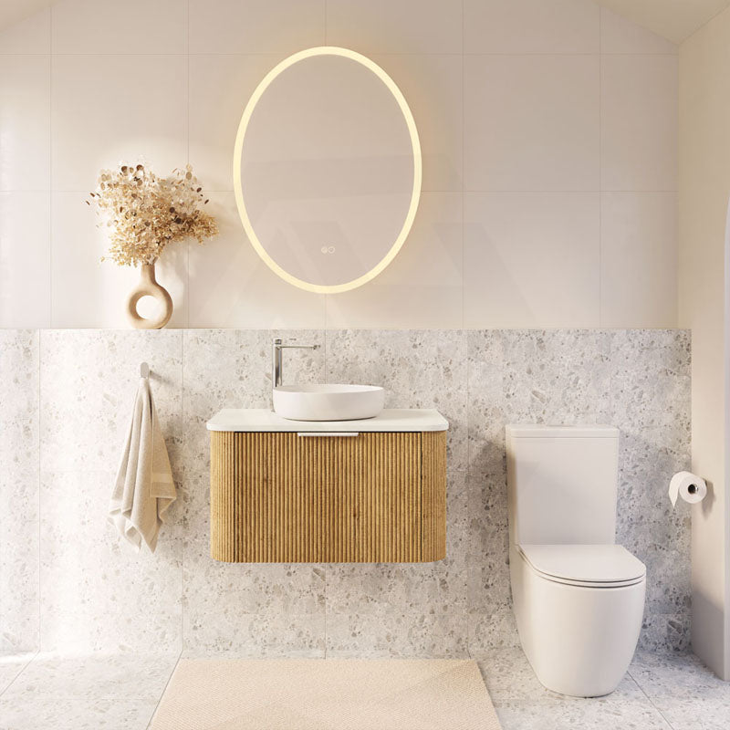 600x800mm Fienza Antonia Oval Frosted Edge Frontlit LED Mirror Touch Sensor