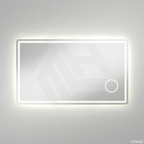 1200x700mm Fienza Deejay Rectangular Frosted Edge Frontlit LED Mirror with 3x Magnifier Vertical/Horizontal