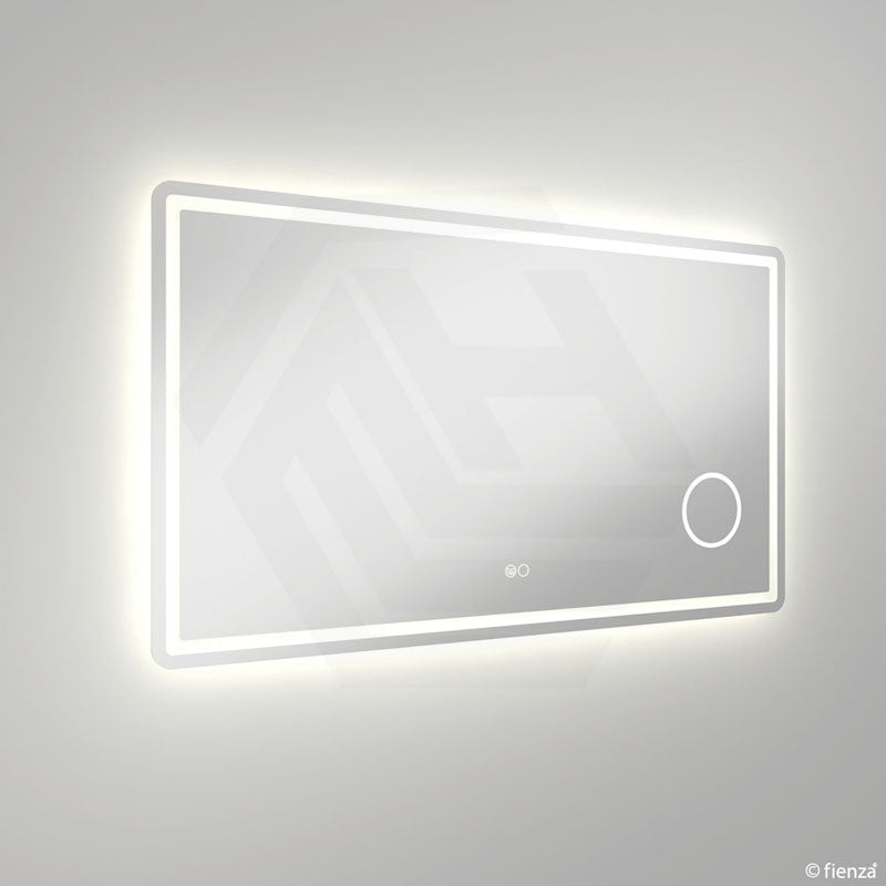 1200x700mm Fienza Deejay Rectangular Frosted Edge Frontlit LED Mirror with 3x Magnifier Vertical/Horizontal