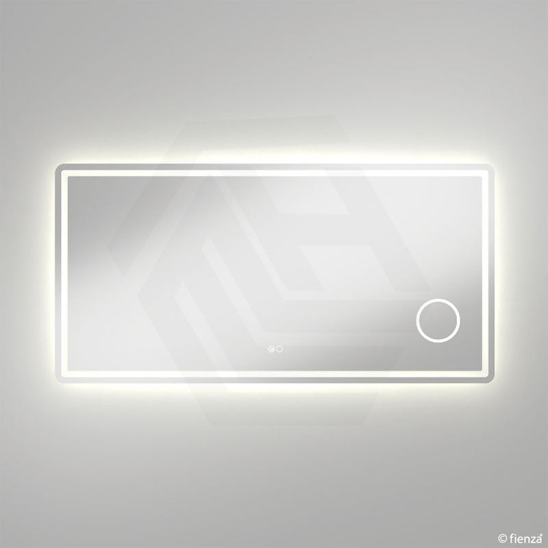 1400x700mm Fienza Deejay Rectangular Frosted Edge Frontlit LED Mirror with 3x Magnifier Vertical/Horizontal