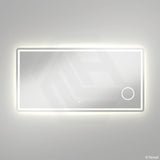 1400x700mm Fienza Deejay Rectangular Frosted Edge Frontlit LED Mirror with 3x Magnifier Vertical/Horizontal