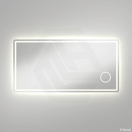 1400x700mm Fienza Deejay Rectangular Frosted Edge Frontlit LED Mirror with 3x Magnifier Vertical/Horizontal