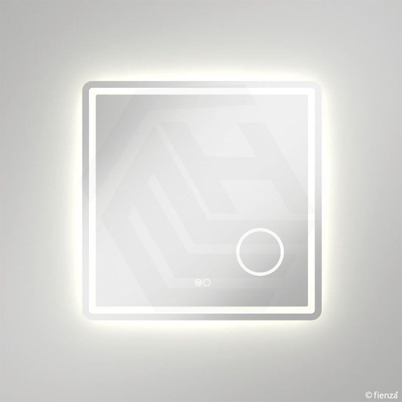 700x700mm Fienza Deejay Rectangular Frosted Edge Frontlit LED Mirror with 3x Magnifier Vertical/Horizontal