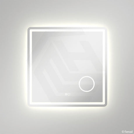 700x700mm Fienza Deejay Rectangular Frosted Edge Frontlit LED Mirror with 3x Magnifier Vertical/Horizontal