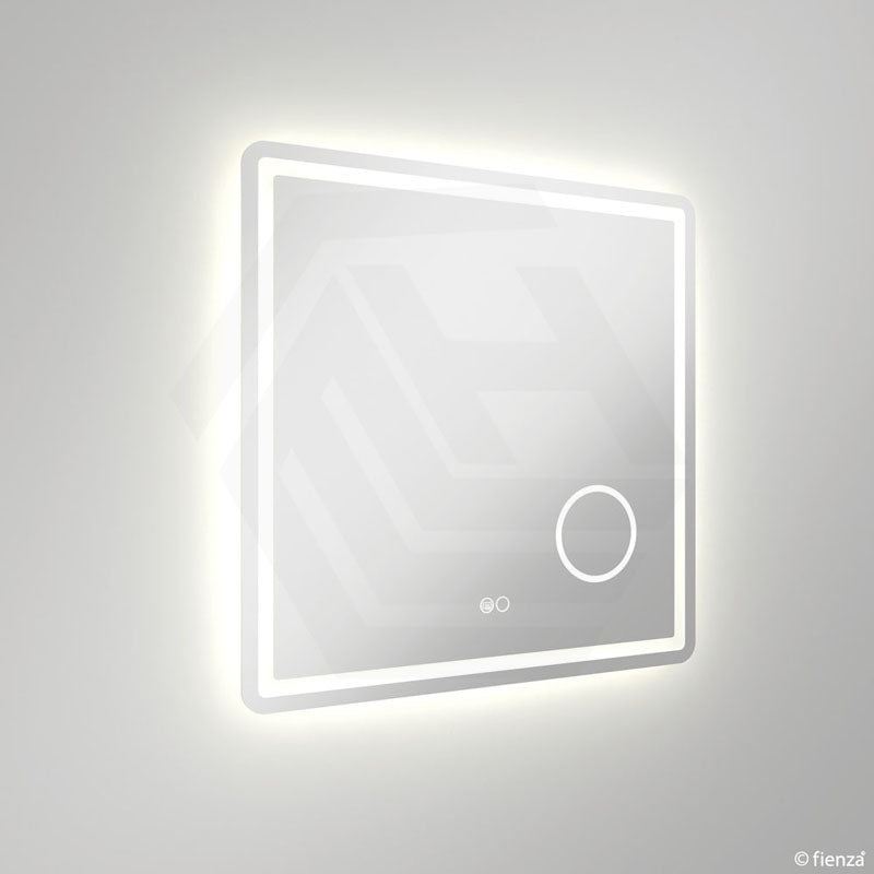 700x700mm Fienza Deejay Rectangular Frosted Edge Frontlit LED Mirror with 3x Magnifier Vertical/Horizontal