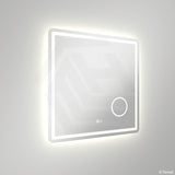 700x700mm Fienza Deejay Rectangular Frosted Edge Frontlit LED Mirror with 3x Magnifier Vertical/Horizontal