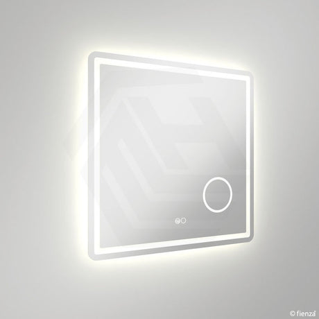 700x700mm Fienza Deejay Rectangular Frosted Edge Frontlit LED Mirror with 3x Magnifier Vertical/Horizontal