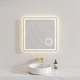700/900/1200/1400mm Fienza Deejay Rectangular Frosted Edge Frontlit LED Mirror with 3x Magnifier Horizontal Mount Only