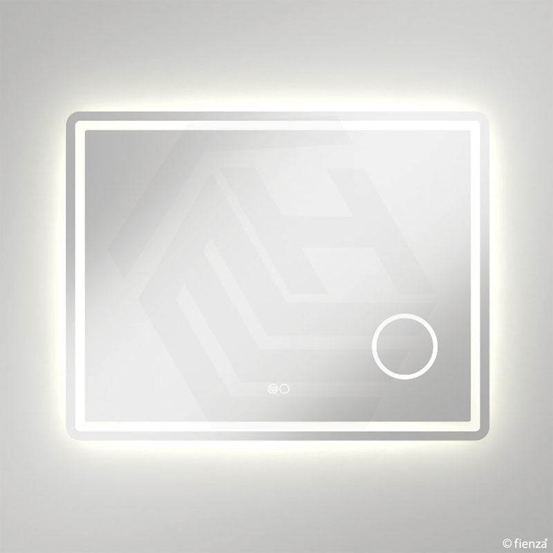 900x700mm Fienza Deejay Rectangular Frosted Edge Frontlit LED Mirror with 3x Magnifier Vertical/Horizontal