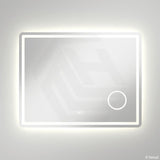 900x700mm Fienza Deejay Rectangular Frosted Edge Frontlit LED Mirror with 3x Magnifier Vertical/Horizontal