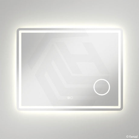 900x700mm Fienza Deejay Rectangular Frosted Edge Frontlit LED Mirror with 3x Magnifier Vertical/Horizontal
