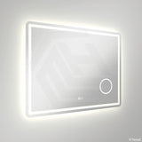 900x700mm Fienza Deejay Rectangular Frosted Edge Frontlit LED Mirror with 3x Magnifier Vertical/Horizontal