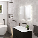 700/900/1200/1400mm Fienza Deejay Rectangular Frosted Edge Frontlit LED Mirror with 3x Magnifier Vertical/Horizontal