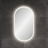 535x940mm Fienza Sansa Pill Framed Touch Sensor Frontlit LED Mirror Matt White