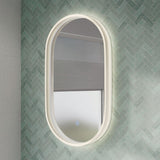 535x940mm Fienza Sansa Pill Framed Touch Sensor Frontlit LED Mirror Matt White