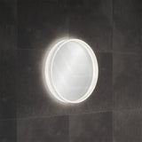 600mm Fienza Sansa Frosted Acrylic Round Framed Touch Sensor Frontlit LED Mirror Matt White