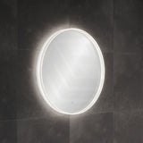 800mm Fienza Sansa Frosted Acrylic Round Framed Touch Sensor Frontlit LED Mirror Matt White