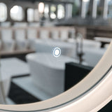 600/800mm Fienza Sansa Frosted Acrylic Round Framed Touch Sensor Frontlit LED Mirror Matt White
