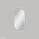 450x900mm Fienza Empire Pill Framed Touch Sensor Frontlit LED Mirror Vertical/Horizontal Matt Black