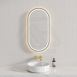 450/600/900/1200mm Fienza Empire Pill/Oval Framed Touch Sensor Frontlit LED Mirror Vertical/Horizontal Variant Colour Available
