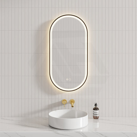 450/600/900/1200mm Fienza Empire Pill/Oval Framed Touch Sensor Frontlit LED Mirror Vertical/Horizontal Variant Colour Available
