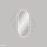 450x900mm Fienza Empire Pill Framed Touch Sensor Frontlit LED Mirror Vertical/Horizontal Brushed Copper