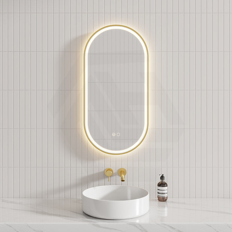 450/600/900/1200mm Fienza Empire Pill/Oval Framed Touch Sensor Frontlit LED Mirror Vertical/Horizontal Variant Colour Available