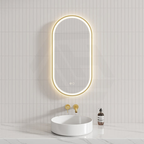 450/600/900/1200mm Fienza Empire Pill/Oval Framed Touch Sensor Frontlit LED Mirror Vertical/Horizontal Variant Colour Available