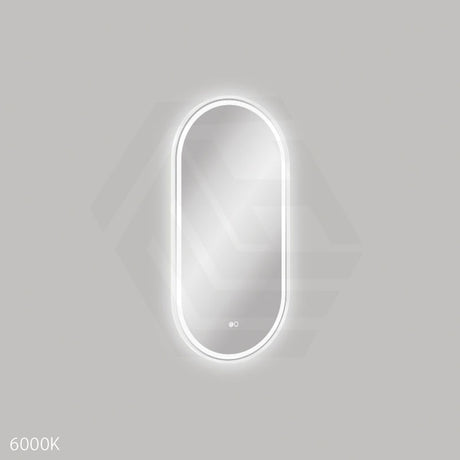 450x900mm Fienza Empire Pill Framed Touch Sensor Frontlit LED Mirror Vertical/Horizontal Matt White